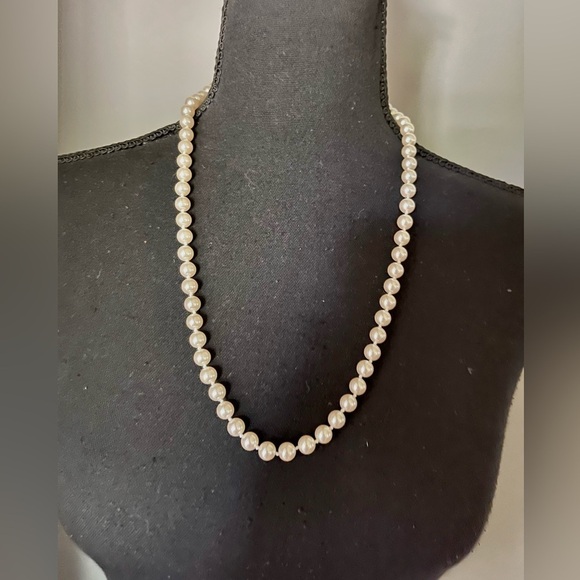 None Jewelry - Faux Pearls Necklace Signed Japan on Clasp